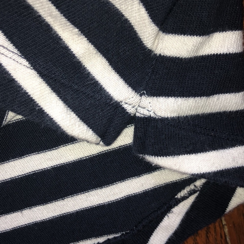 Talbots navy and white striped cotton top - Picture 4 of 5